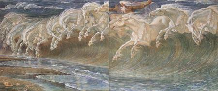Walter Crane The Horses of Neptune (mk19) Norge oil painting art